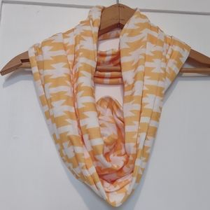 Yellow print infinity scarf